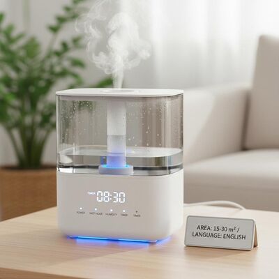 Bon prix Humidificateur d'air à ultrasons à chronomètre conçu pour une superficie de 15 à 30 mètres carrés avec langage d'exploitation et performances en anglais en ligne