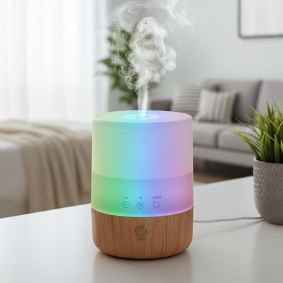 Bon prix Humidificateur d'air à ultrasons anglais avec synchronisation 1H 3H 6H CONT et 7 lumières colorées adaptées au salon de chambre en ligne